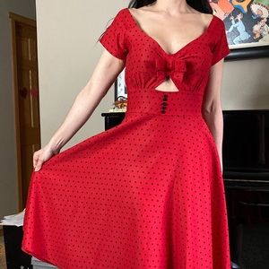 Tatyana Red Polka Dot Dress